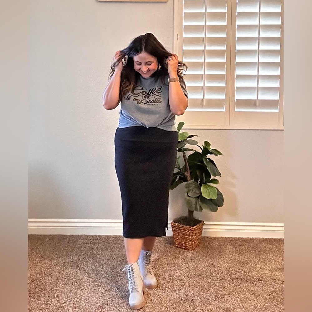 Gray Soda combat boots with side zipper.